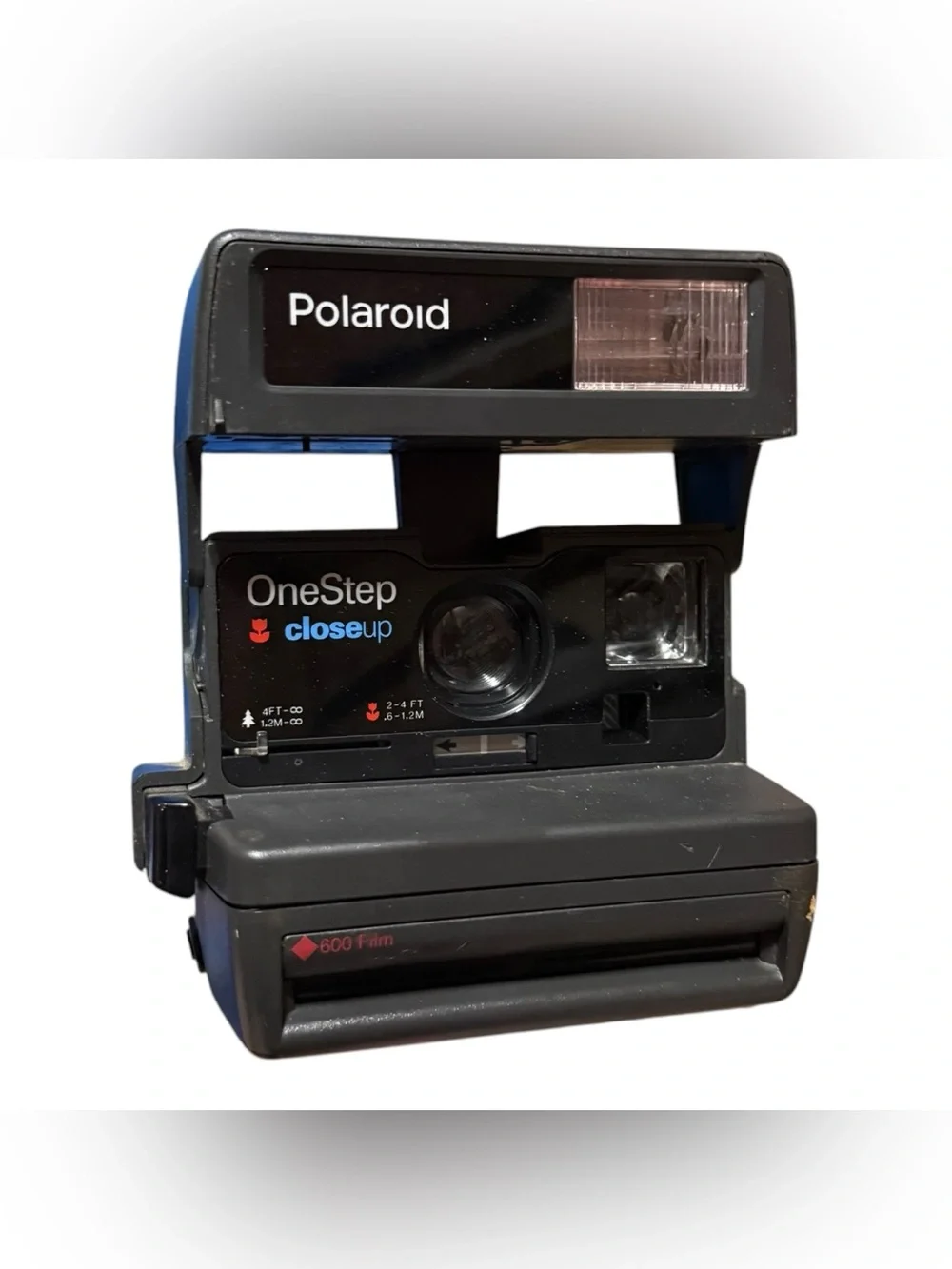 Vintage Polaroid One Step Close Up 600 Film Instant Camera With Strap - UNTESTED